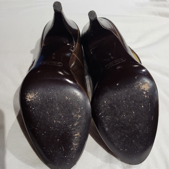 Coach brown leather peep toe Mary Jane's.  SIZE 5 - Picture 9 of 9